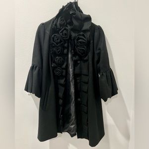 Beautiful Black Detailed coat LIKE NEW